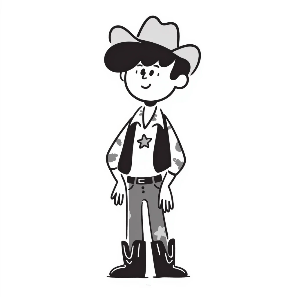 Cowboy with a star on his shirt, wearing a cowboy hat and boots emoji
