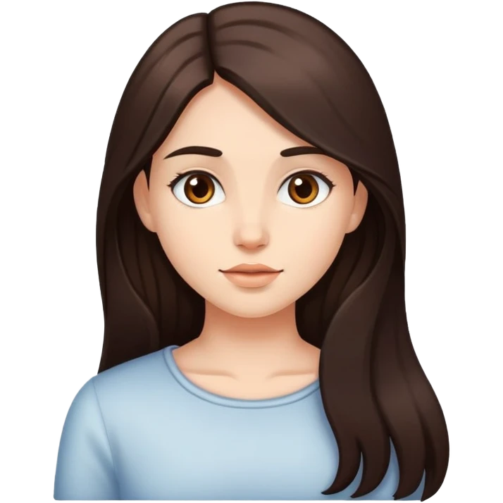 Girl with long dark brown hair  emoji