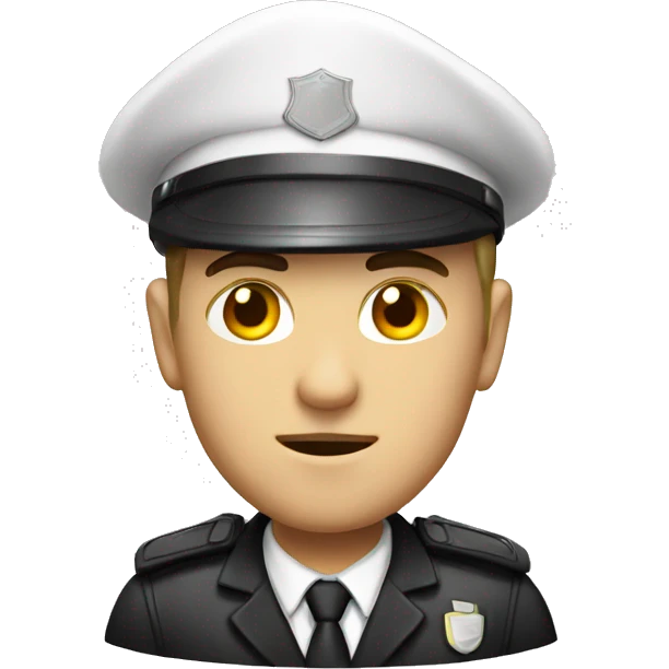 white security guard with a cold emoji