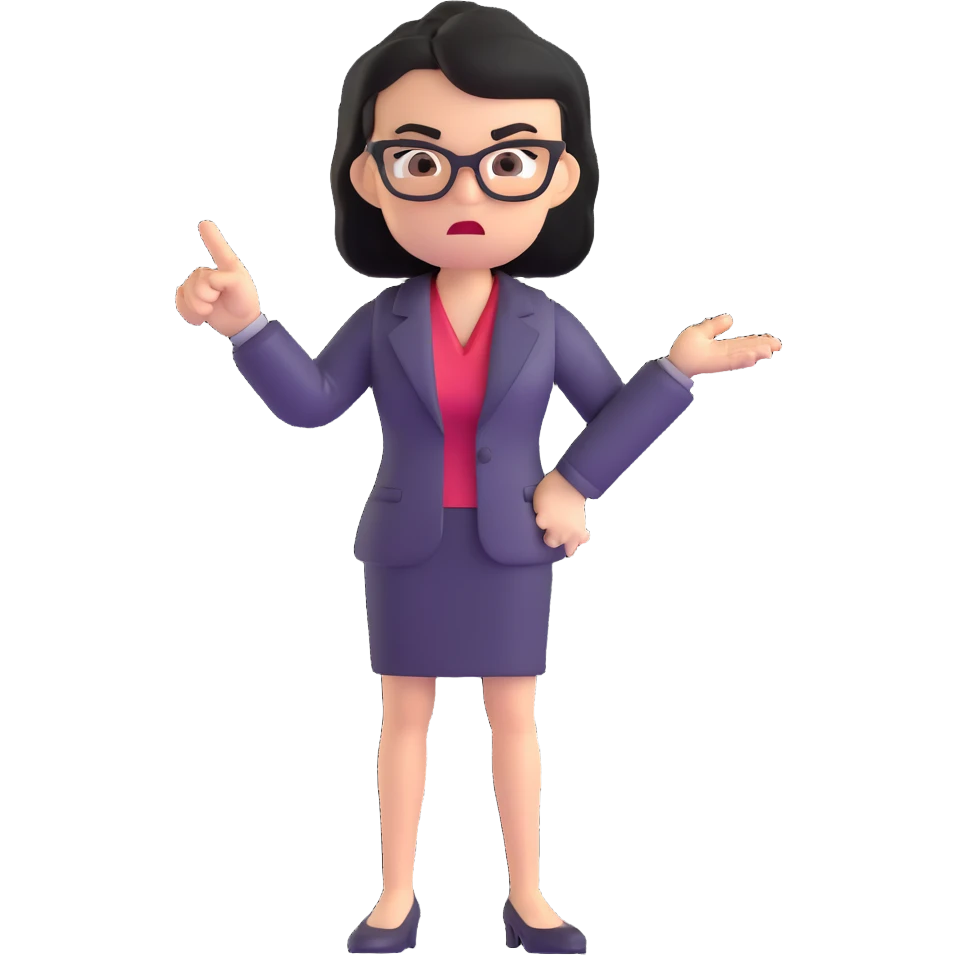 full body angry profesora pointing finger emoji