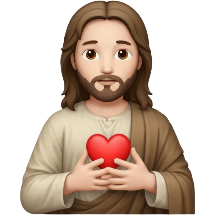Jésus avec un cœur dans ses mains emoji