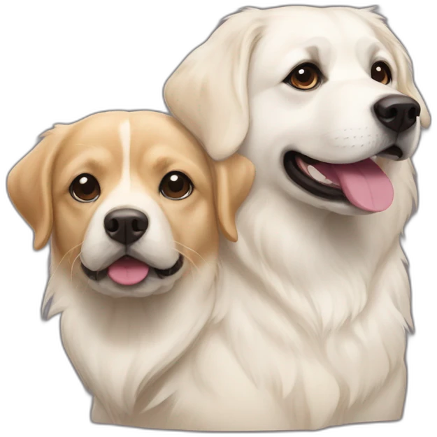 white lab and pekingese corgi emoji