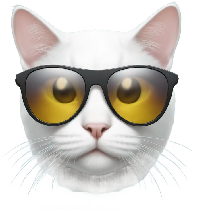 white cat in sunglasses emoji