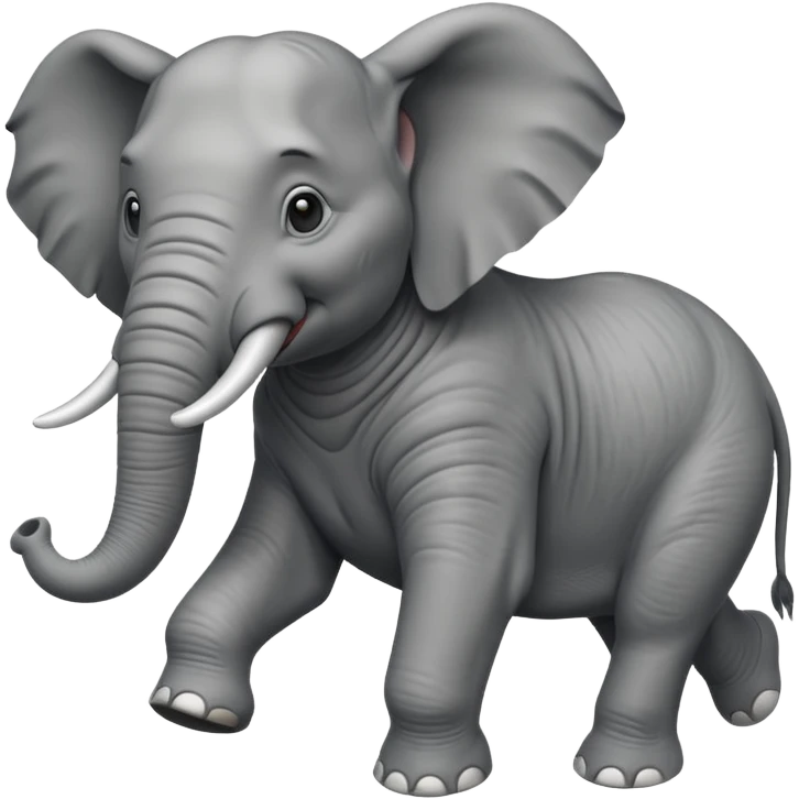 High resolution of a running elephant emoji