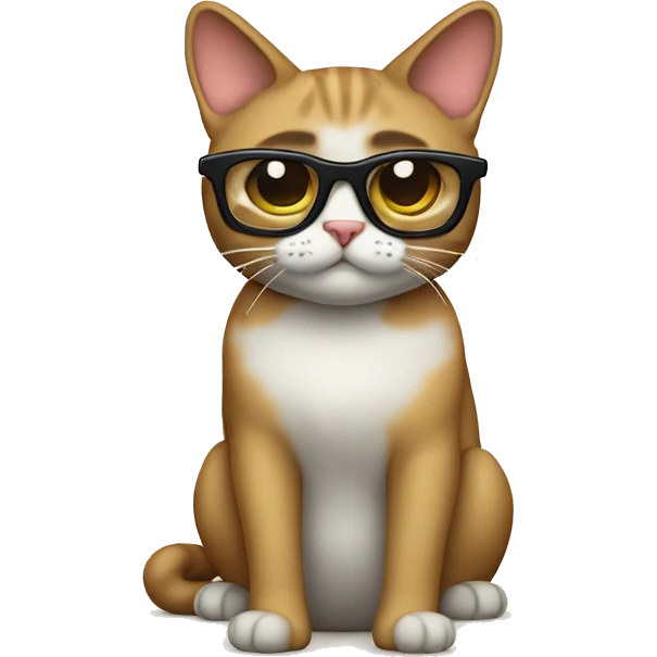 Gato con lentes facheros  emoji