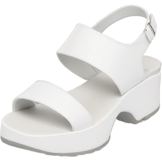 White Platform WOLFE sandal white leather emoji
