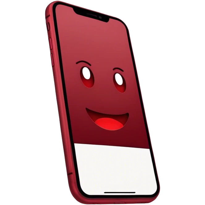 Realistic red dark iphone emoji
