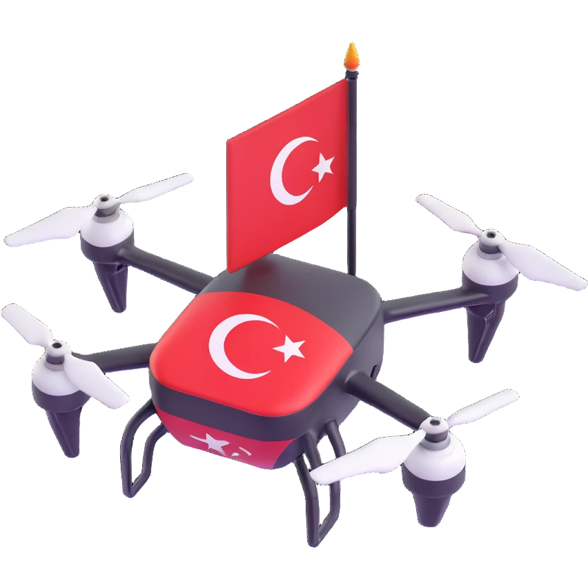Teknofest milli teknoloji hamlesi emojisi with drone and Turkish flag, national technology emphasis, modern emoji style emoji