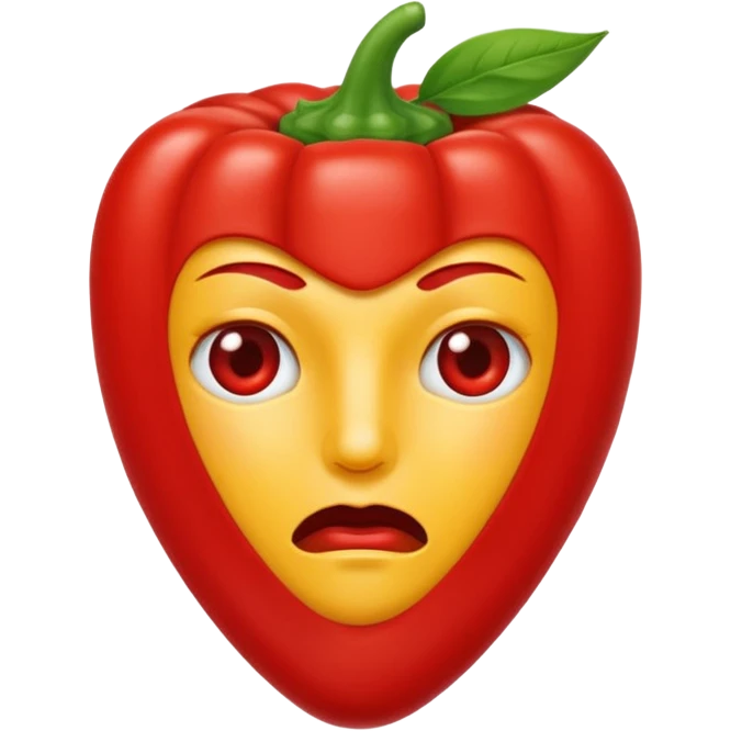 un piment qui pleure, larmes exagérées, visage attendrissant emoji