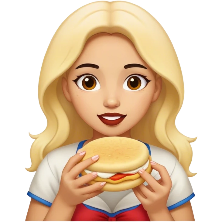 Girl venezolana eating arepa emoji