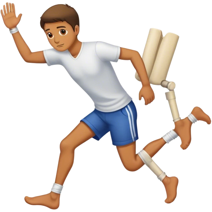 Un homme à la jambe cassé emoji