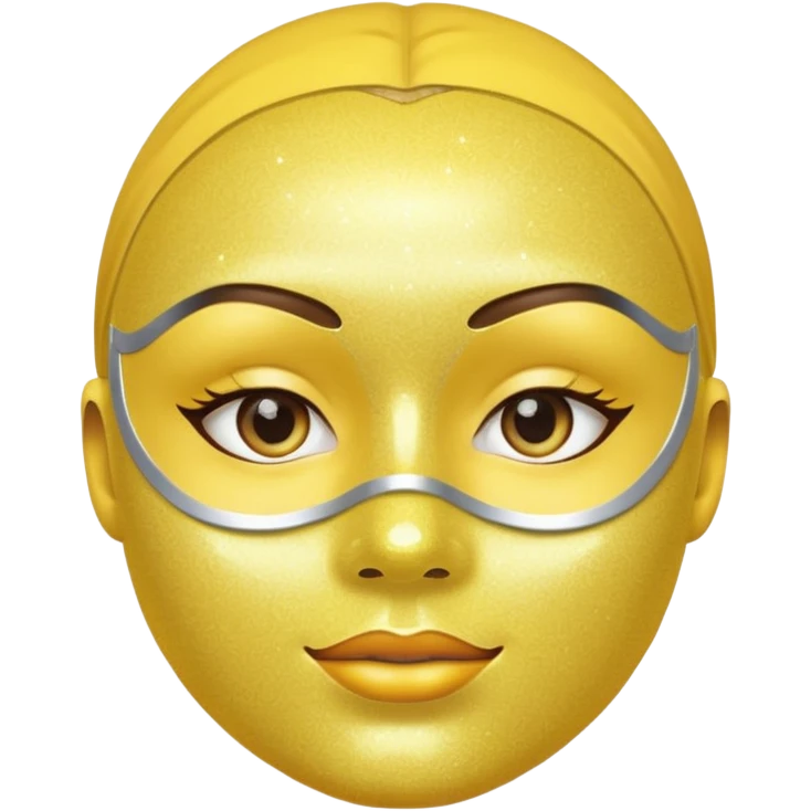 yellow facial mask  glitter  emoji