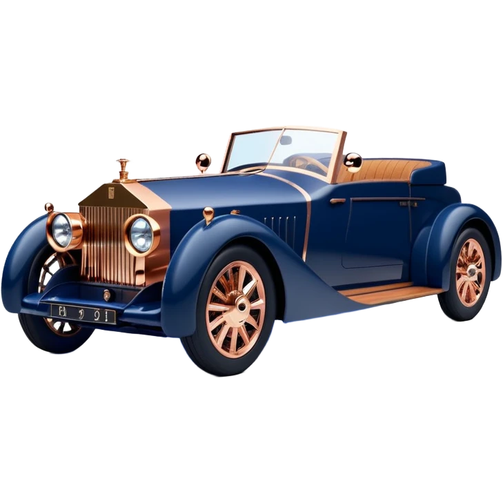dark blue led lights on a hot rodded delicately inlaid rose gold and wood accentuated chauffeur driven 1889 Rolls Royce with futuristic electric spaceship plasma motors and dynamos with wide racing wheels that are held strong by advanced suspension and steering emoji