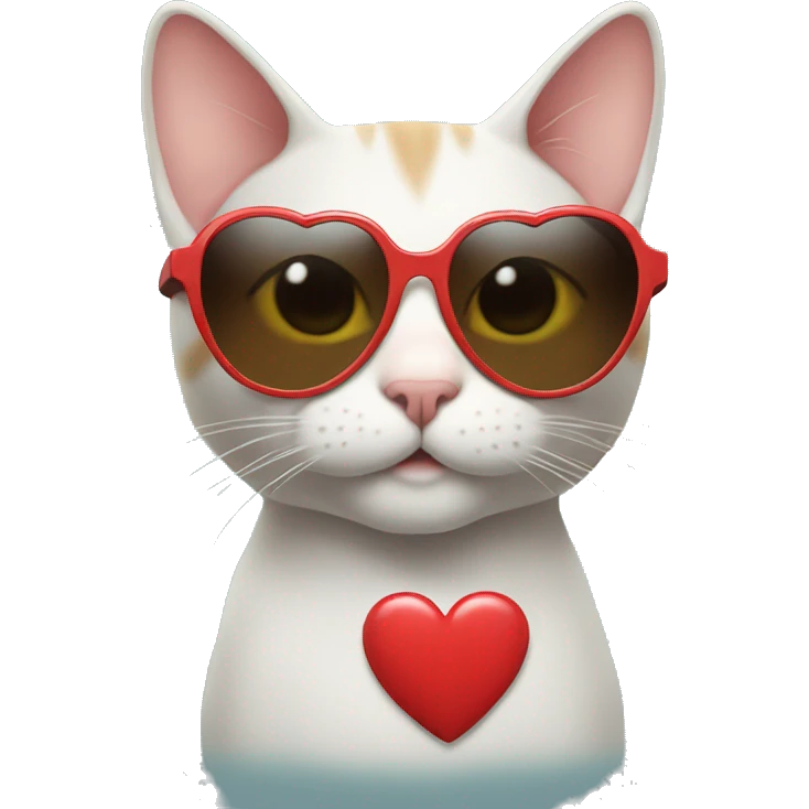 Cat with heart sunglasses emoji