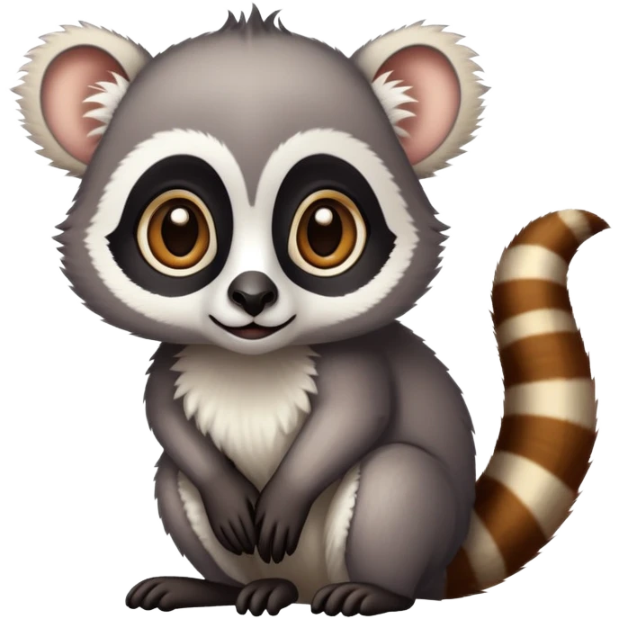 Madagascar lemur with big eyes emoji