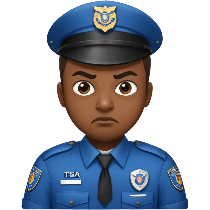 TSA angry mean in uniform “ TSA” badge emoji