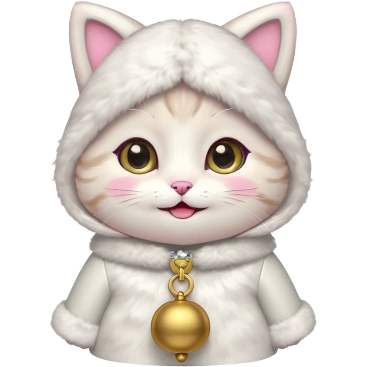 kawaii neko, cute outfit with bell emoji