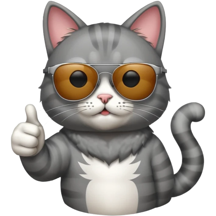 Cat, sunglasses, thumbs up emoji
