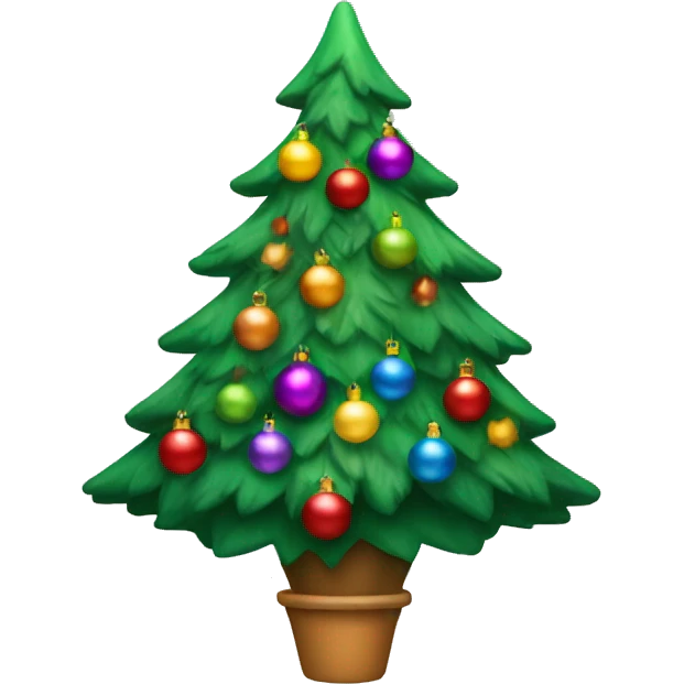 christmas tree with multicolored ornaments  emoji
