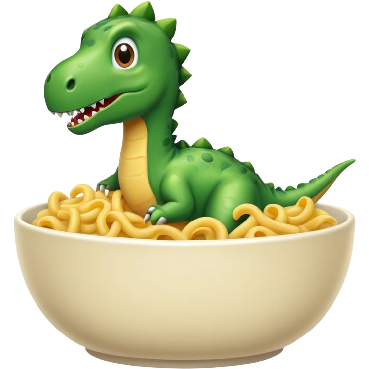 Dinosaur in macorni bowl emoji