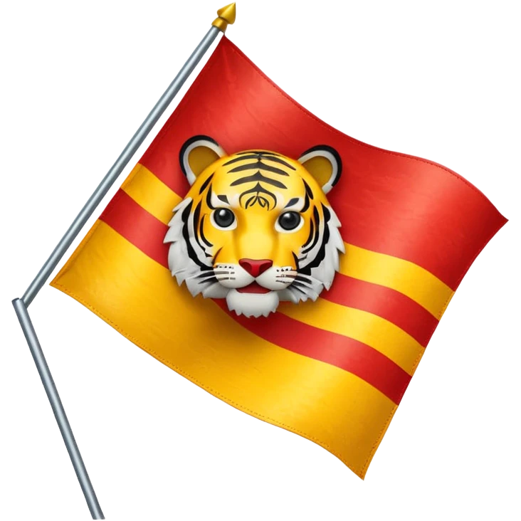 We need a flag in red and yellow. We need a tiger emblem on it. emoji