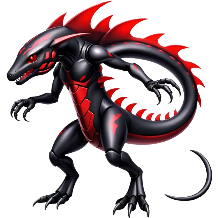 Shiny Exotic Edgy Badass Gothic Cool epic Futuristic Salandit-Genesect-Koraidon-Fakémon-hybrid-creature (full body)  emoji