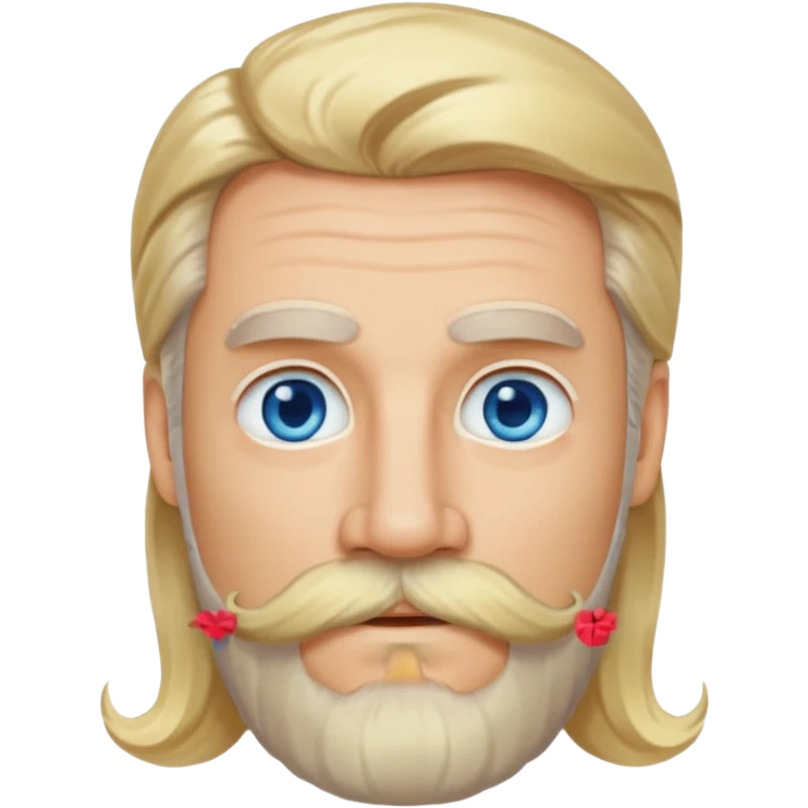 MID AGE MAN WITH LONG BLOND HAIR, MOUSTACH AND BEARD emoji