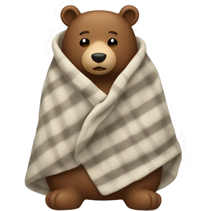A bear wrapped in a blanket emoji