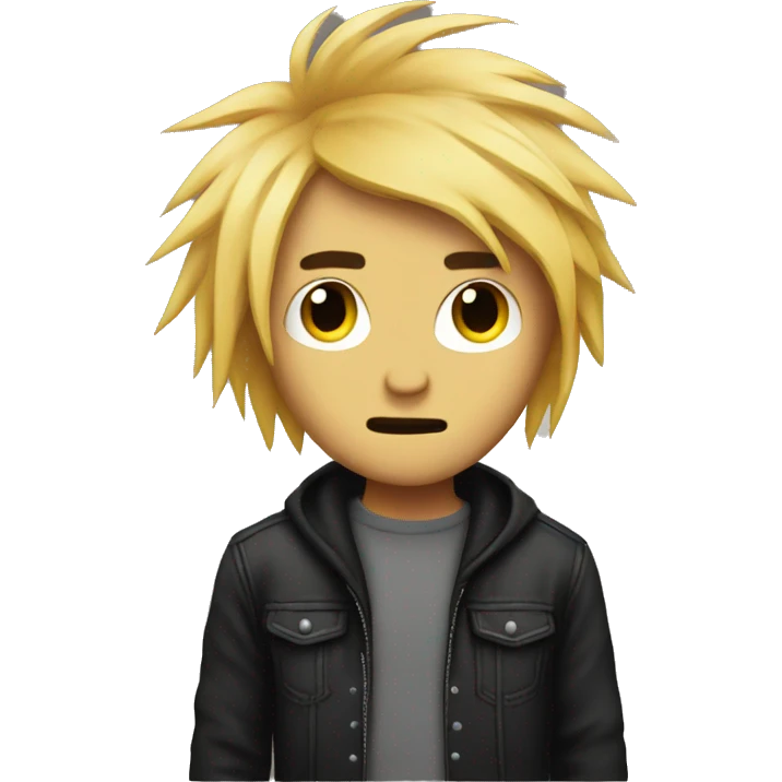 emo with his hair on his face emoji