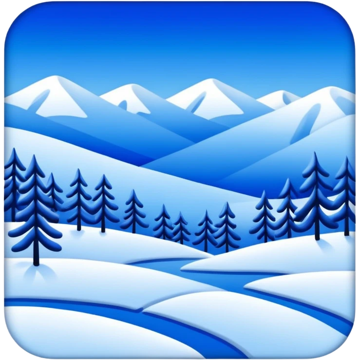 Matisse style BLUE abstract art WINTER landscape emoji
