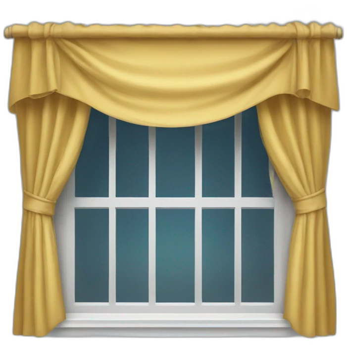 Window with curtains fluttering in the wind emoji