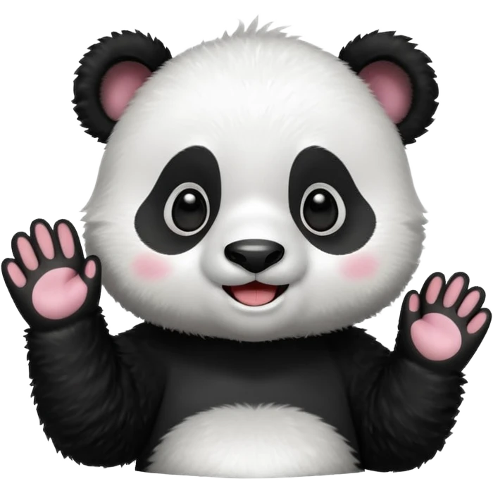 Cute panda cub saying hello  emoji