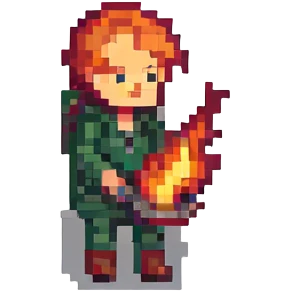 boy with fire emoji