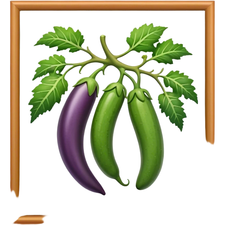 hanging eggplant cucumber carrot on a branch emoji