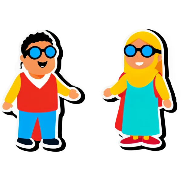 The blind person leading the blind audience emoji