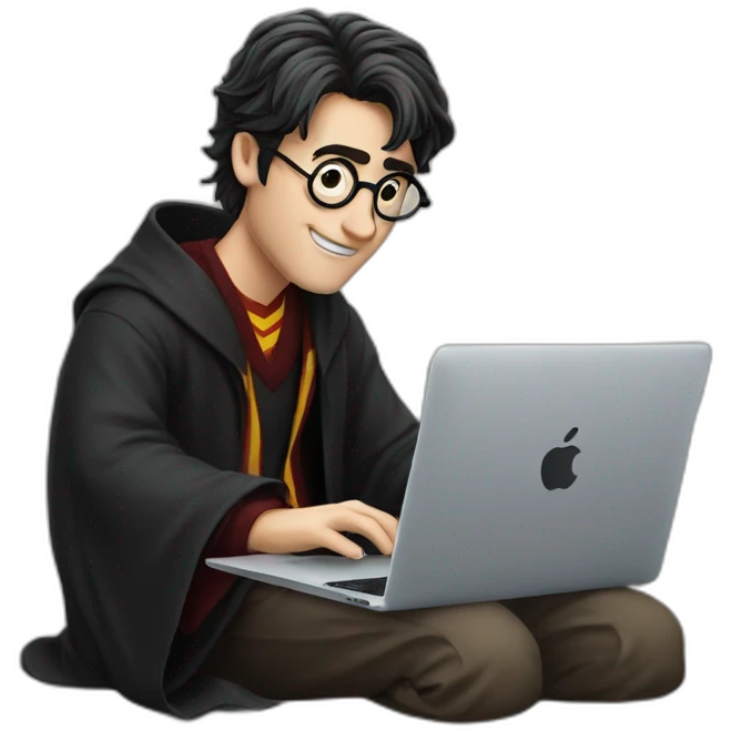 harry potter using a macbook emoji