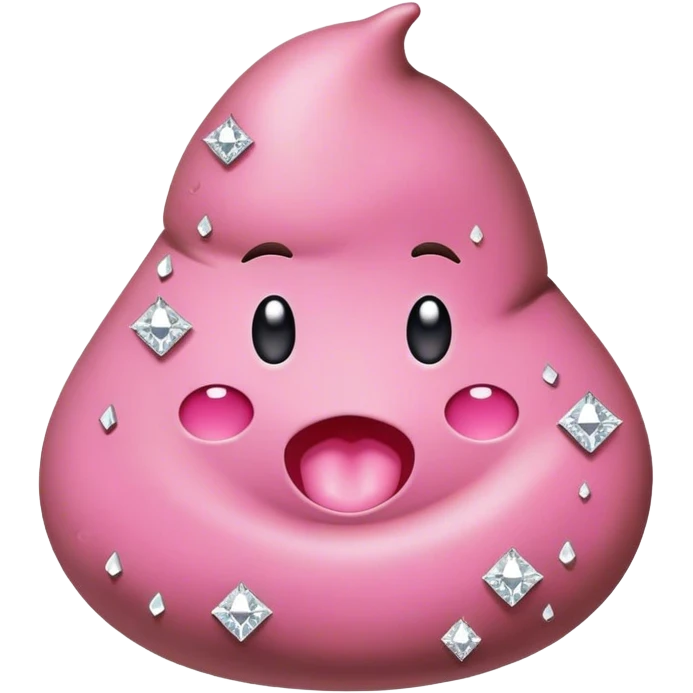 caca rosada con diamantes como resto incrustado emoji