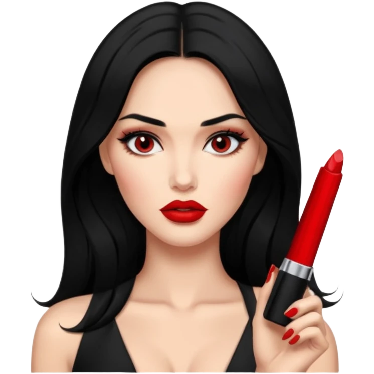 “Emoji girl, femme fatale, black hair. megan fox vibes emoji