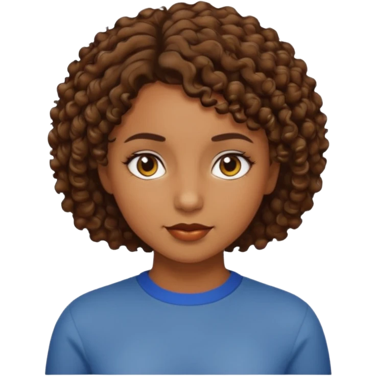 Niña morena con crespos cortos  emoji