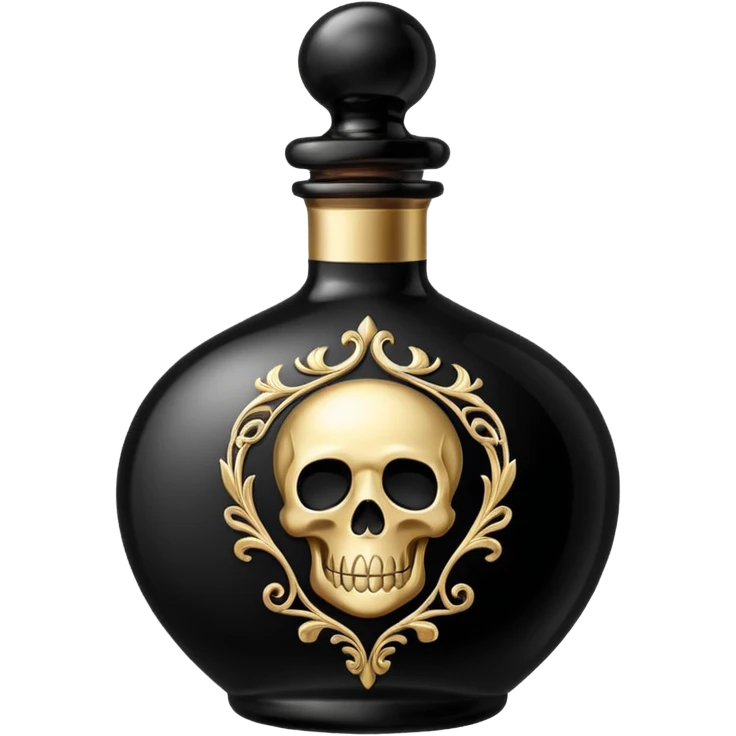 an elegant black poison bottle, no skull, no bones emoji