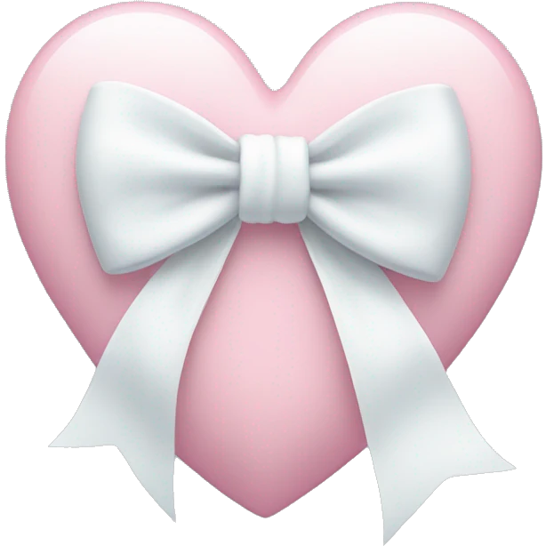 Pastel pink heart with white bow emoji