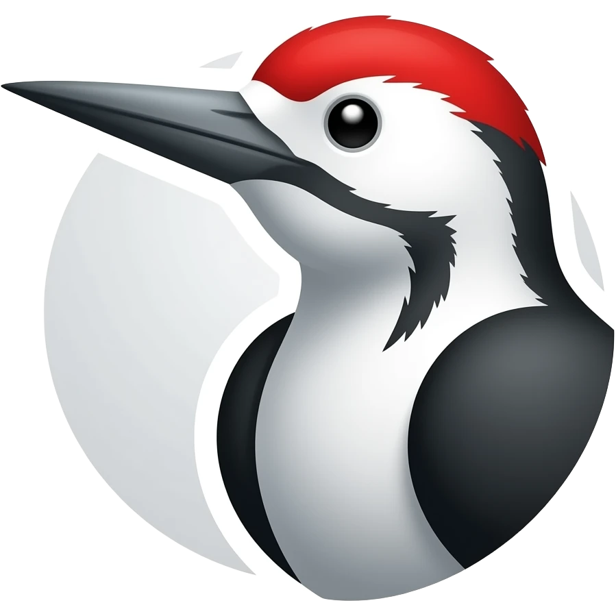 lets make this white color woodpecker ci logo emoji