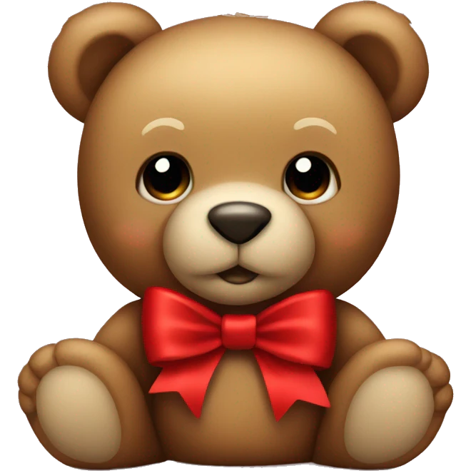 teddy bear wearing a red bow emoji