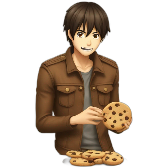 eren yeager eating a cookie emoji