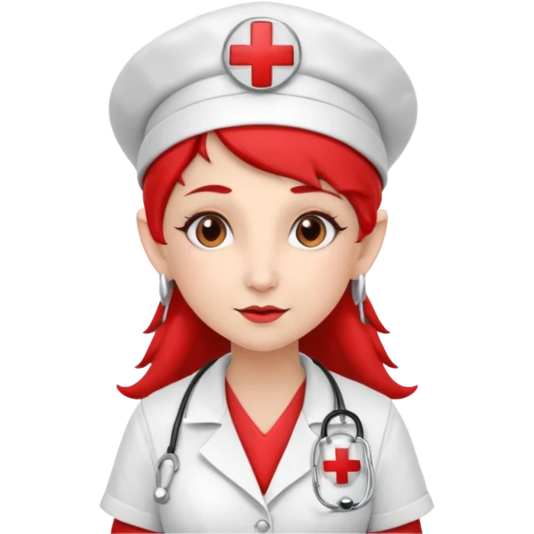 elf nurse with nurse red cross hat emoji