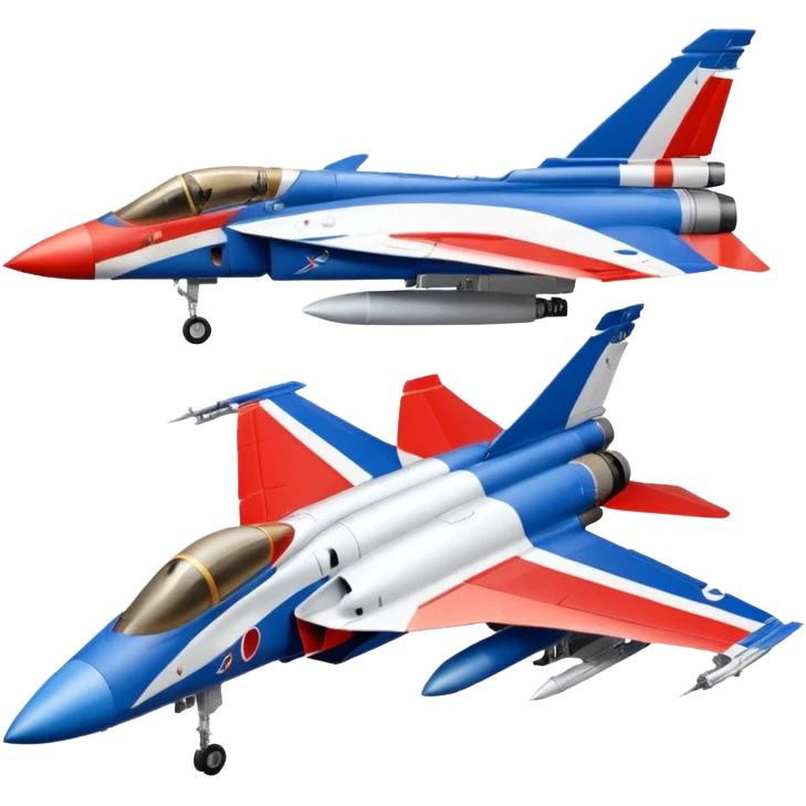 the french flag filling the entire background, and on front the mirage fighter jet emoji