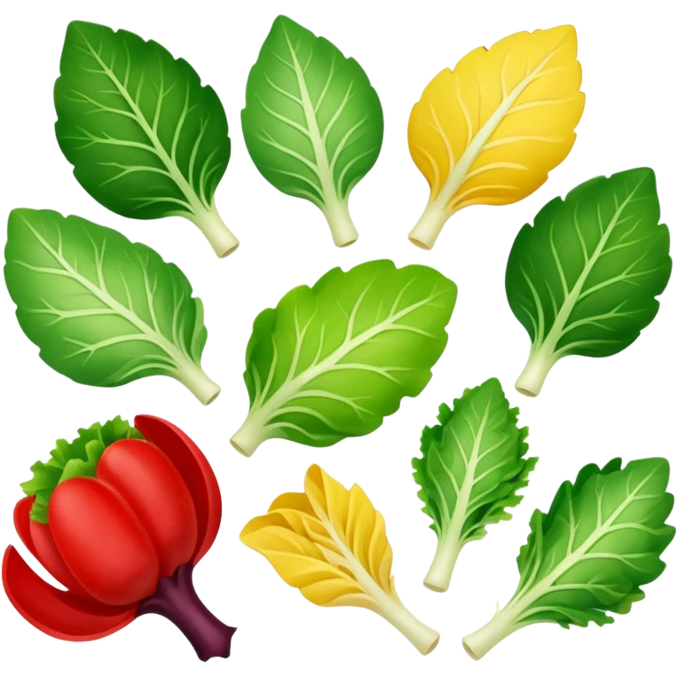 different salad leaves different colors  emoji