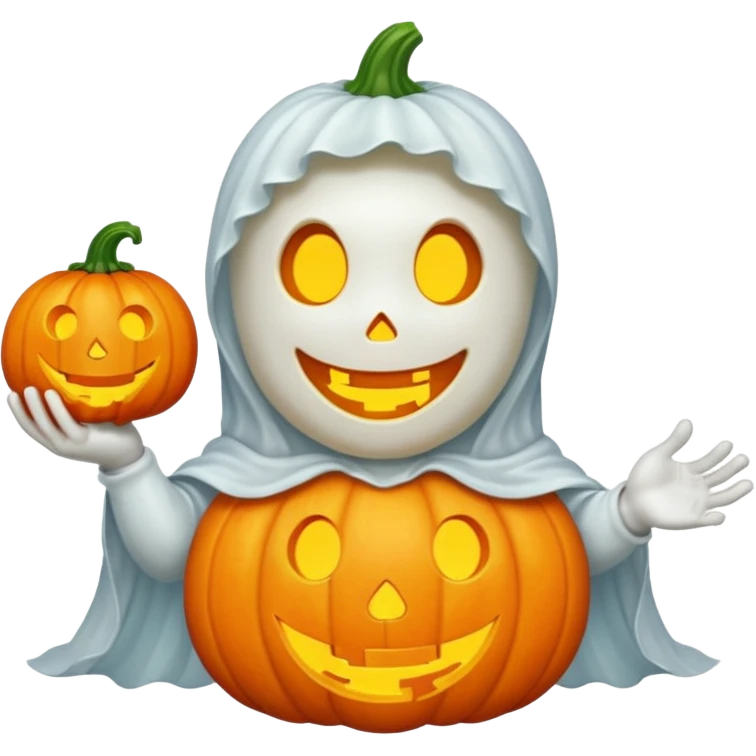 ghost holding pumpkin emoji