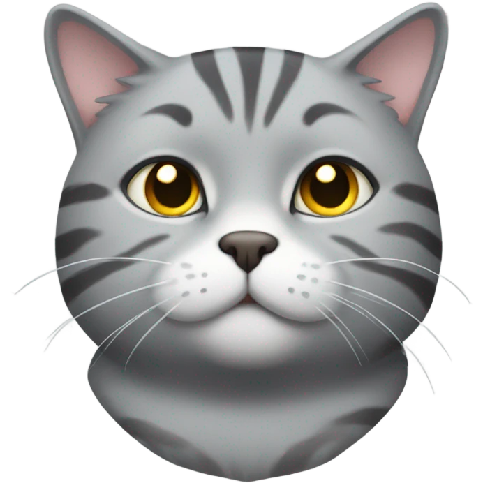 Grey tabby cat boy fat emoji