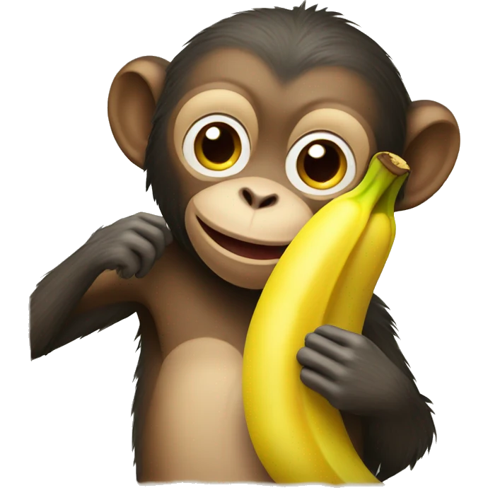 Monkey holding wet banana emoji